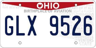 OH license plate GLX9526