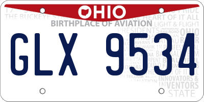 OH license plate GLX9534