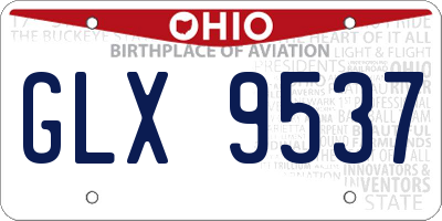 OH license plate GLX9537
