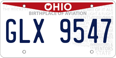 OH license plate GLX9547