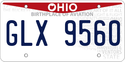 OH license plate GLX9560