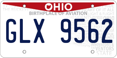 OH license plate GLX9562
