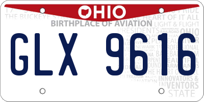 OH license plate GLX9616