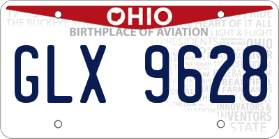 OH license plate GLX9628