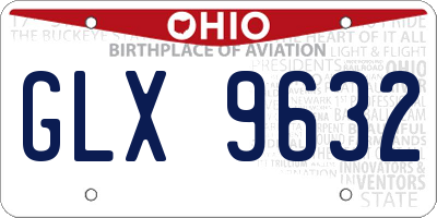 OH license plate GLX9632