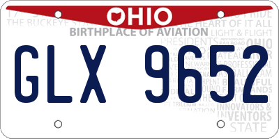OH license plate GLX9652