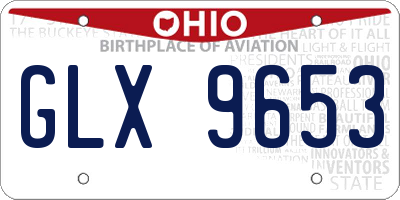 OH license plate GLX9653