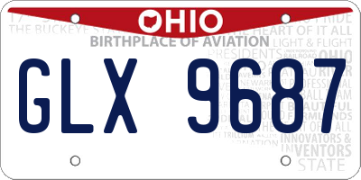 OH license plate GLX9687
