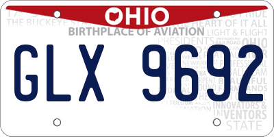OH license plate GLX9692