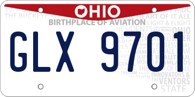 OH license plate GLX9701