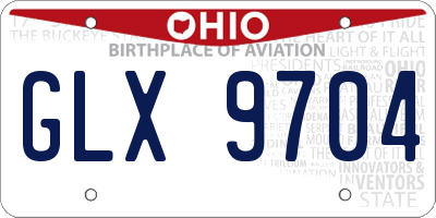 OH license plate GLX9704