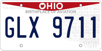 OH license plate GLX9711