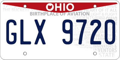 OH license plate GLX9720