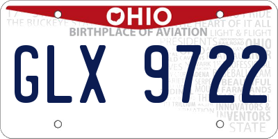 OH license plate GLX9722