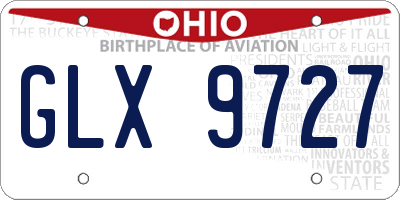 OH license plate GLX9727
