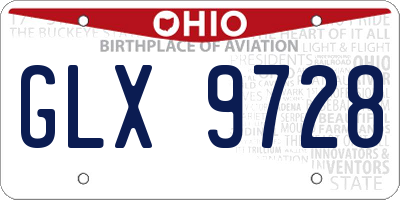 OH license plate GLX9728