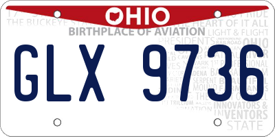 OH license plate GLX9736