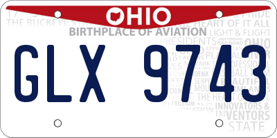 OH license plate GLX9743
