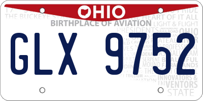 OH license plate GLX9752