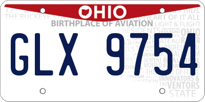 OH license plate GLX9754