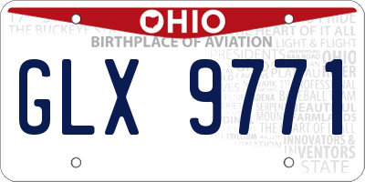 OH license plate GLX9771
