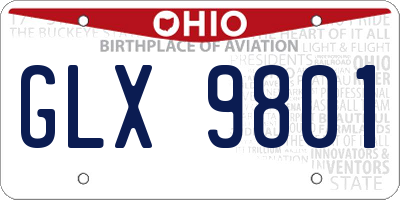 OH license plate GLX9801