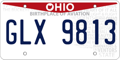 OH license plate GLX9813