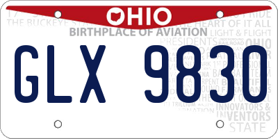 OH license plate GLX9830