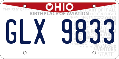 OH license plate GLX9833