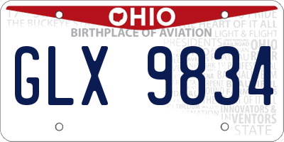 OH license plate GLX9834