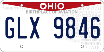 OH license plate GLX9846