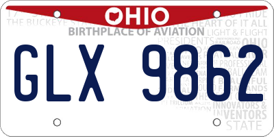 OH license plate GLX9862