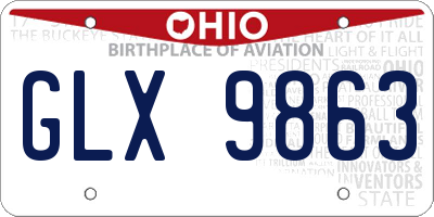 OH license plate GLX9863