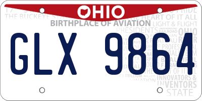 OH license plate GLX9864