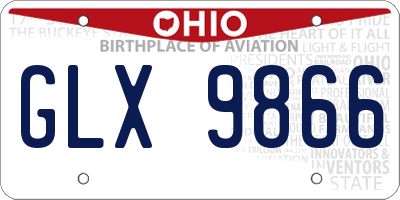 OH license plate GLX9866