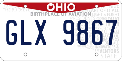 OH license plate GLX9867