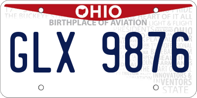OH license plate GLX9876