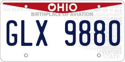 OH license plate GLX9880