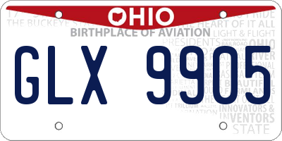 OH license plate GLX9905
