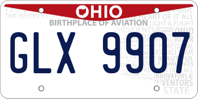 OH license plate GLX9907