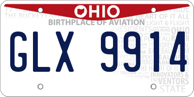 OH license plate GLX9914