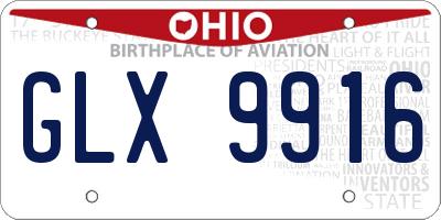 OH license plate GLX9916