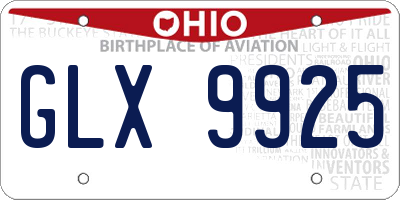 OH license plate GLX9925
