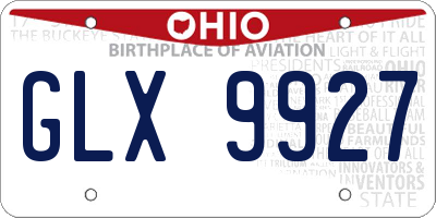 OH license plate GLX9927