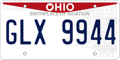 OH license plate GLX9944
