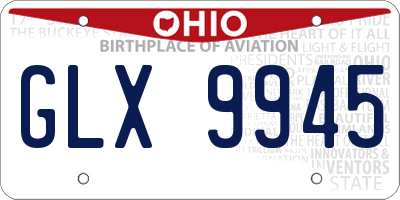 OH license plate GLX9945