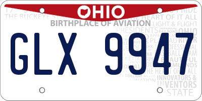 OH license plate GLX9947
