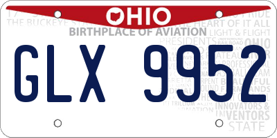 OH license plate GLX9952