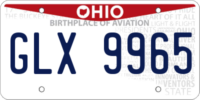 OH license plate GLX9965