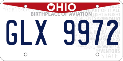 OH license plate GLX9972